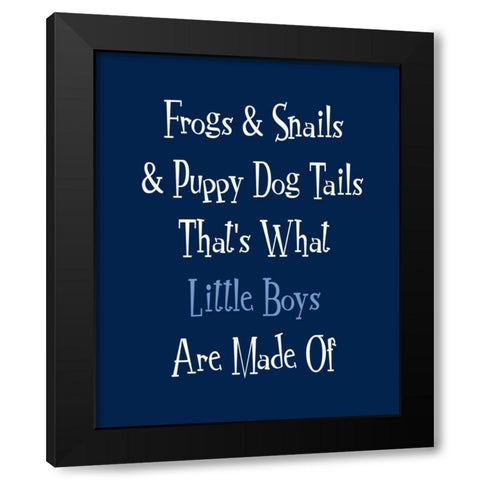 Frogs and Snails and Puppy Dog Tails Black Modern Wood Framed Art Print with Double Matting by Robinson, Tamara
