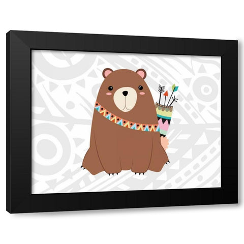 Tribal Bear Black Modern Wood Framed Art Print by Robinson, Tamara