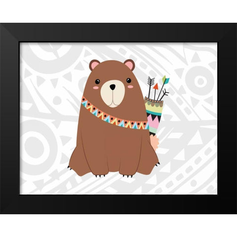 Tribal Bear Black Modern Wood Framed Art Print by Robinson, Tamara