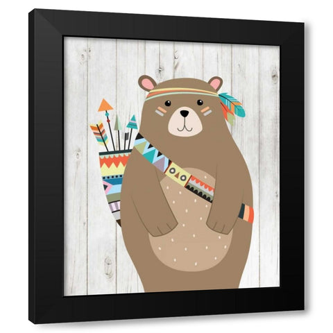 Tribal Bear Black Modern Wood Framed Art Print by Robinson, Tamara