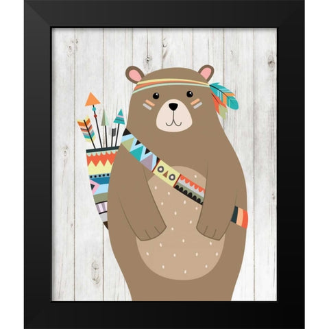 Tribal Bear Black Modern Wood Framed Art Print by Robinson, Tamara