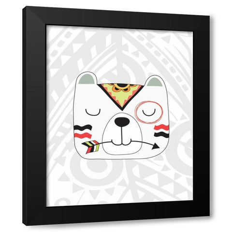 Tribal Bear Black Modern Wood Framed Art Print by Robinson, Tamara