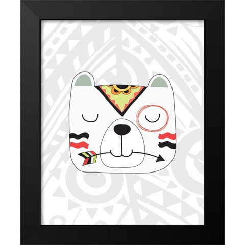 Tribal Bear Black Modern Wood Framed Art Print by Robinson, Tamara