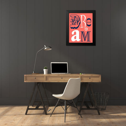 Dream Black Modern Wood Framed Art Print by Robinson, Tamara