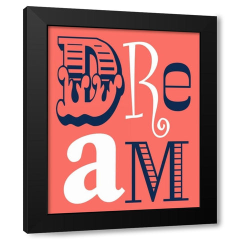 Dream Black Modern Wood Framed Art Print by Robinson, Tamara