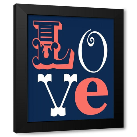 Love Black Modern Wood Framed Art Print by Robinson, Tamara