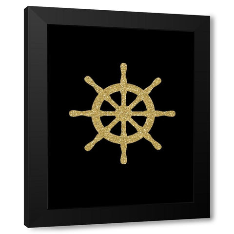 Glitter Wheel Black Modern Wood Framed Art Print by Robinson, Tamara
