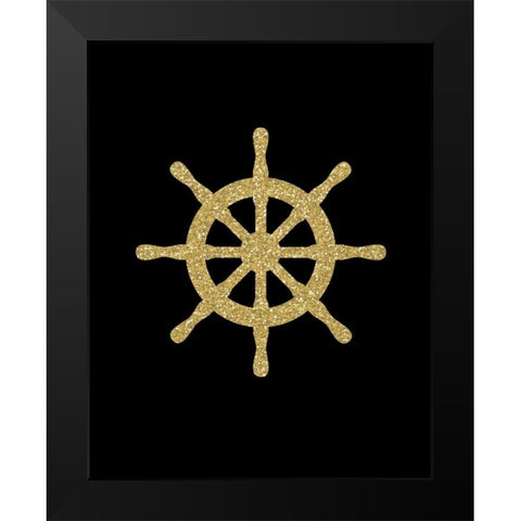 Glitter Wheel Black Modern Wood Framed Art Print by Robinson, Tamara
