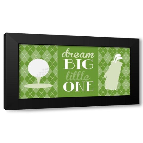 Golf Dream Big Green Black Modern Wood Framed Art Print by Robinson, Tamara