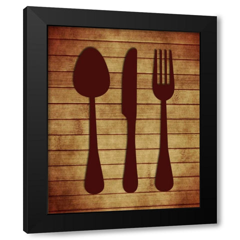Kitchen Utensils II Black Modern Wood Framed Art Print by Robinson, Tamara