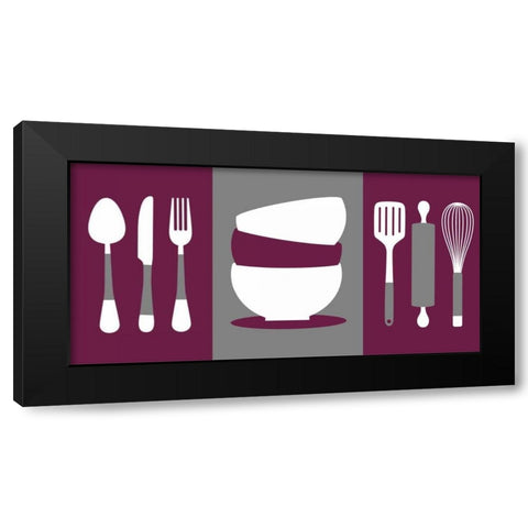 Kitchen Utensils III Black Modern Wood Framed Art Print by Robinson, Tamara