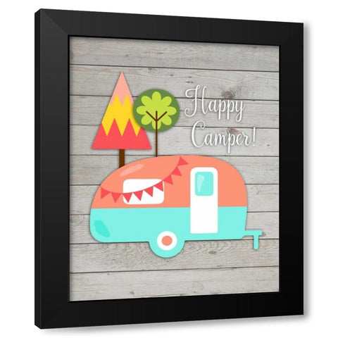 Happy Camper II Black Modern Wood Framed Art Print with Double Matting by Robinson, Tamara
