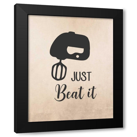 Just Beat It Black Modern Wood Framed Art Print with Double Matting by Robinson, Tamara