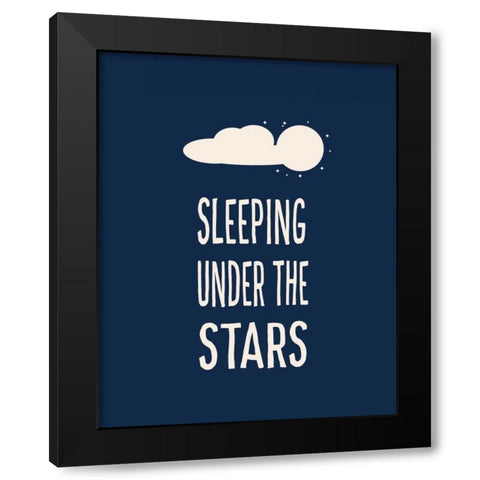 Sleeping Under the Stars Black Modern Wood Framed Art Print with Double Matting by Robinson, Tamara