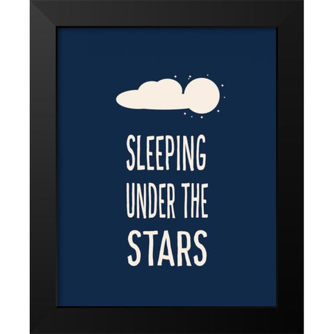Sleeping Under the Stars Black Modern Wood Framed Art Print by Robinson, Tamara