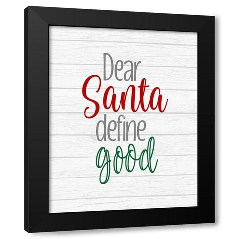 Deer Santaâ€¦ Black Modern Wood Framed Art Print by Robinson, Tamara