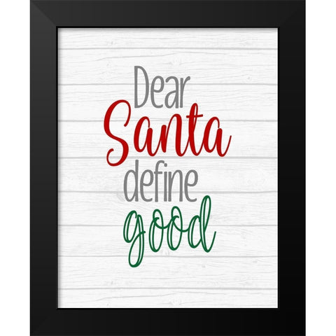 Deer Santaâ€¦ Black Modern Wood Framed Art Print by Robinson, Tamara