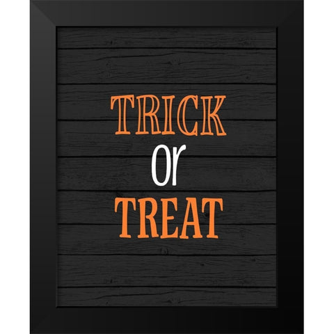 Trick or Treat Black Modern Wood Framed Art Print by Robinson, Tamara