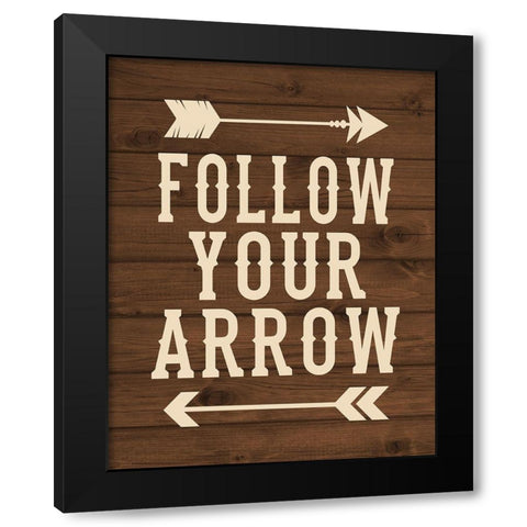Follow Your Arrow Black Modern Wood Framed Art Print with Double Matting by Robinson, Tamara