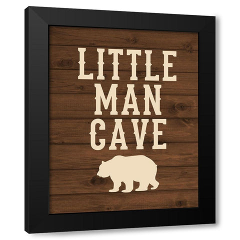 Little Man Cave Black Modern Wood Framed Art Print with Double Matting by Robinson, Tamara