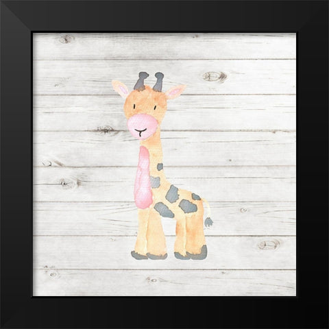 Watercolor Giraffe Black Modern Wood Framed Art Print by Robinson, Tamara