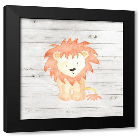 Watercolor Lion Black Modern Wood Framed Art Print by Robinson, Tamara