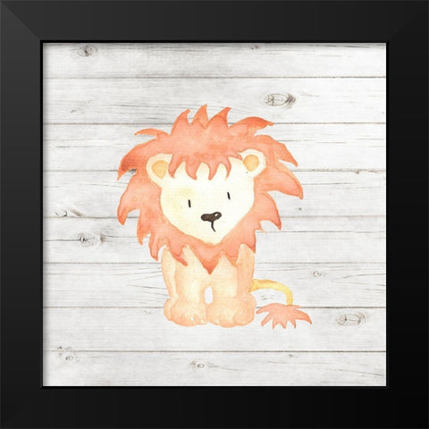 Watercolor Lion Black Modern Wood Framed Art Print by Robinson, Tamara