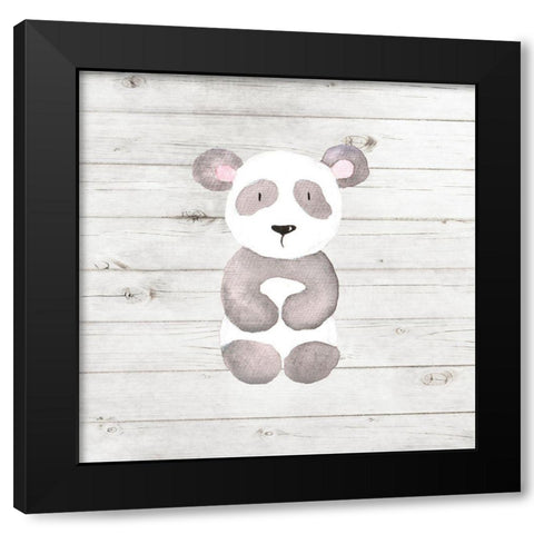 Watercolor Panda Black Modern Wood Framed Art Print by Robinson, Tamara