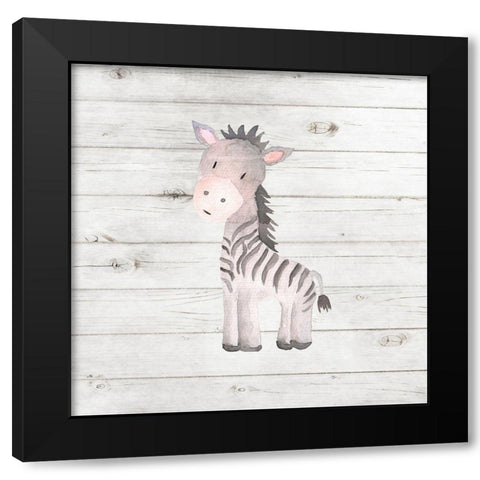 Watercolor Zebra Black Modern Wood Framed Art Print by Robinson, Tamara