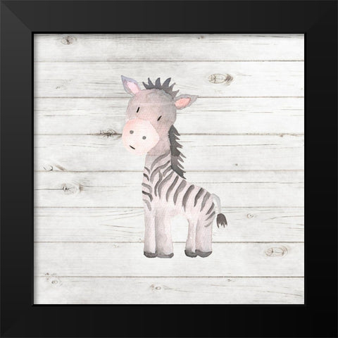 Watercolor Zebra Black Modern Wood Framed Art Print by Robinson, Tamara