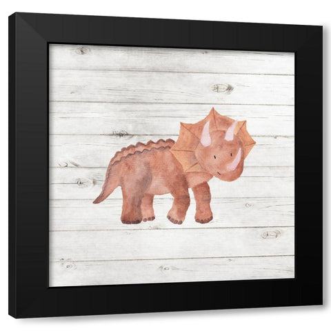 Water Color Dino Black Modern Wood Framed Art Print with Double Matting by Robinson, Tamara