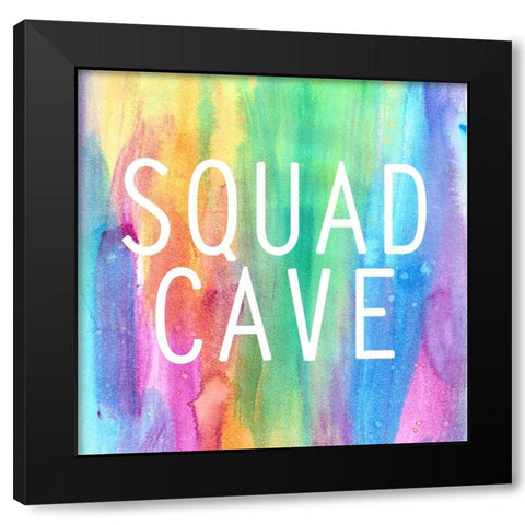 Squad Cave Black Modern Wood Framed Art Print with Double Matting by Robinson, Tamara