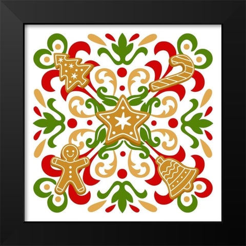 Gingerbread Black Modern Wood Framed Art Print by Robinson, Tamara