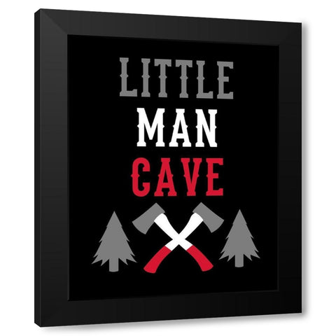 Little Man Cave Lumberjack Black Modern Wood Framed Art Print by Robinson, Tamara