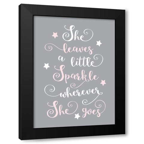 Fairy Sparkle Black Modern Wood Framed Art Print with Double Matting by Robinson, Tamara