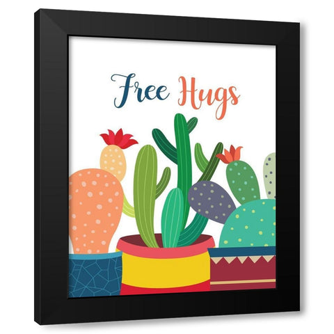 Free Hugs Black Modern Wood Framed Art Print by Robinson, Tamara