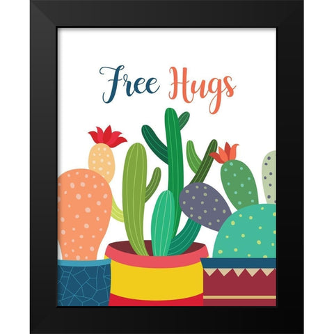 Free Hugs Black Modern Wood Framed Art Print by Robinson, Tamara