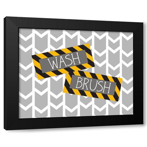 Construction Wash Brush Black Modern Wood Framed Art Print by Robinson, Tamara