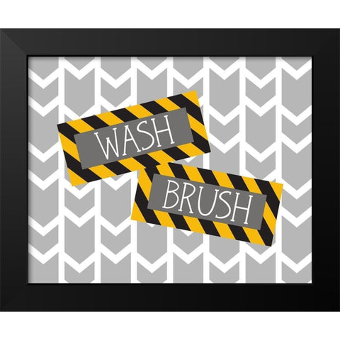 Construction Wash Brush Black Modern Wood Framed Art Print by Robinson, Tamara