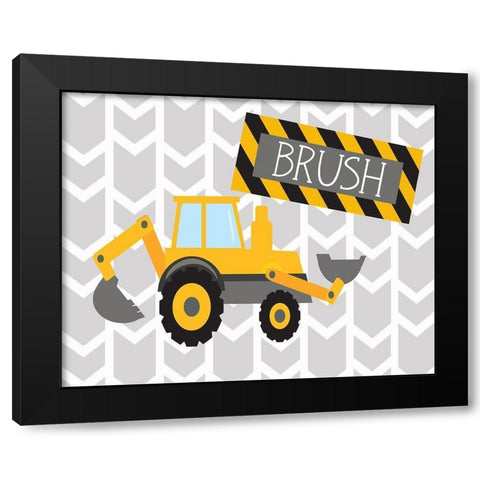 Construction Brush Black Modern Wood Framed Art Print by Robinson, Tamara