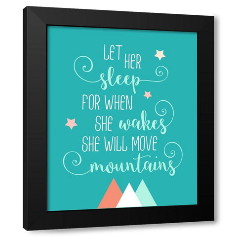 Let Her Sleep Black Modern Wood Framed Art Print with Double Matting by Robinson, Tamara