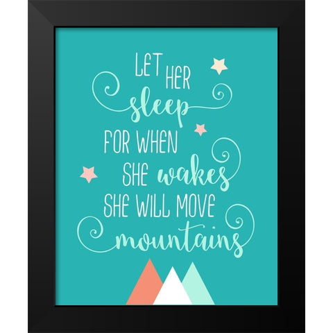 Let Her Sleep Black Modern Wood Framed Art Print by Robinson, Tamara