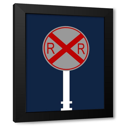 Railroad Black Modern Wood Framed Art Print by Robinson, Tamara