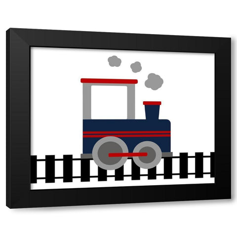 Train Tracks Black Modern Wood Framed Art Print by Robinson, Tamara