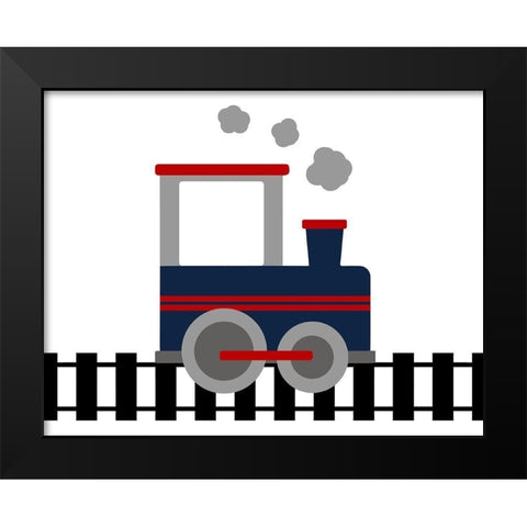Train Tracks Black Modern Wood Framed Art Print by Robinson, Tamara