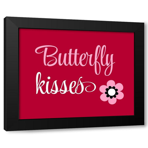 Butterfly Kisses Black Modern Wood Framed Art Print by Robinson, Tamara