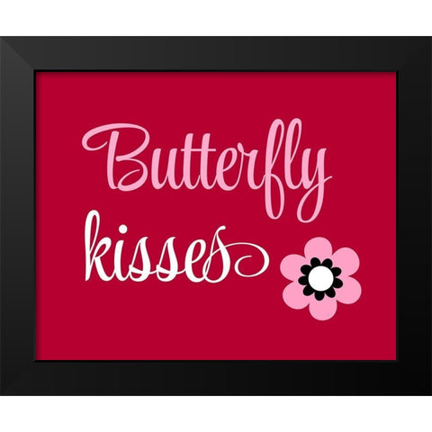 Butterfly Kisses Black Modern Wood Framed Art Print by Robinson, Tamara