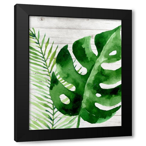 Banana Leaf I Black Modern Wood Framed Art Print with Double Matting by Robinson, Tamara