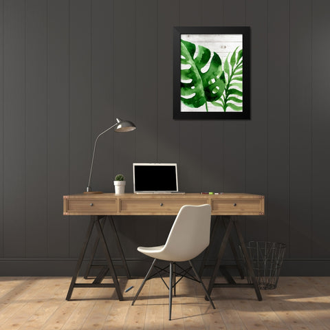 Banana Leaf III Black Modern Wood Framed Art Print by Robinson, Tamara