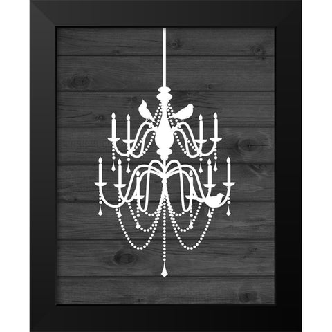 Chandelier Bird I Black Modern Wood Framed Art Print by Robinson, Tamara